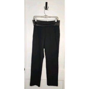 J McLaughlin King Satin Trim Black Straight Leg Zip Up Pants Size 8